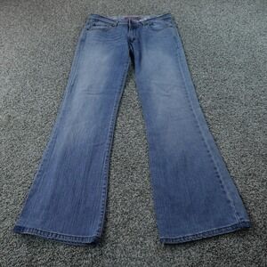 VTG Levis Jeans Womens 11 Dark  Blue Denim Pants 524 Superlow Flare Stretch Y2K